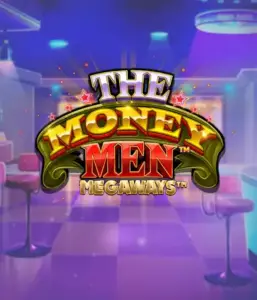 Изображение игрового автомата The Money Men Megaways от Pragmatic Play, демонстрирующее яркий городской пейзаж с элементами хип-хоп культуры. В центре кадра расположены символы слота: золотые украшения, крутые автомобили и изображения, исполняющие рэп жесты, формирующие атмосферу настоящего хип-хоп приключения. Логотип игры The Money Men Megaways находится в верхней части изображения, подчеркивая тематику и стиль слота.